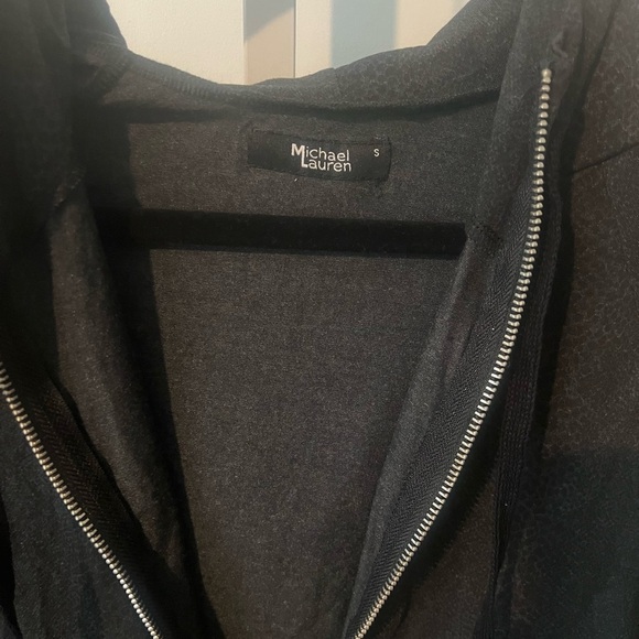 NWT/ Michael Lauren / Black Small zip hoodie - Picture 2 of 3